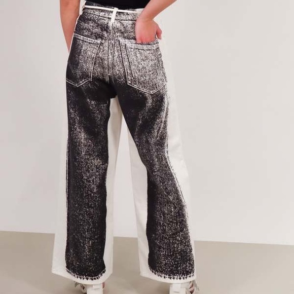 MM6 by Margiela Printed Wide Leg Jeans - Picture 2 of 5